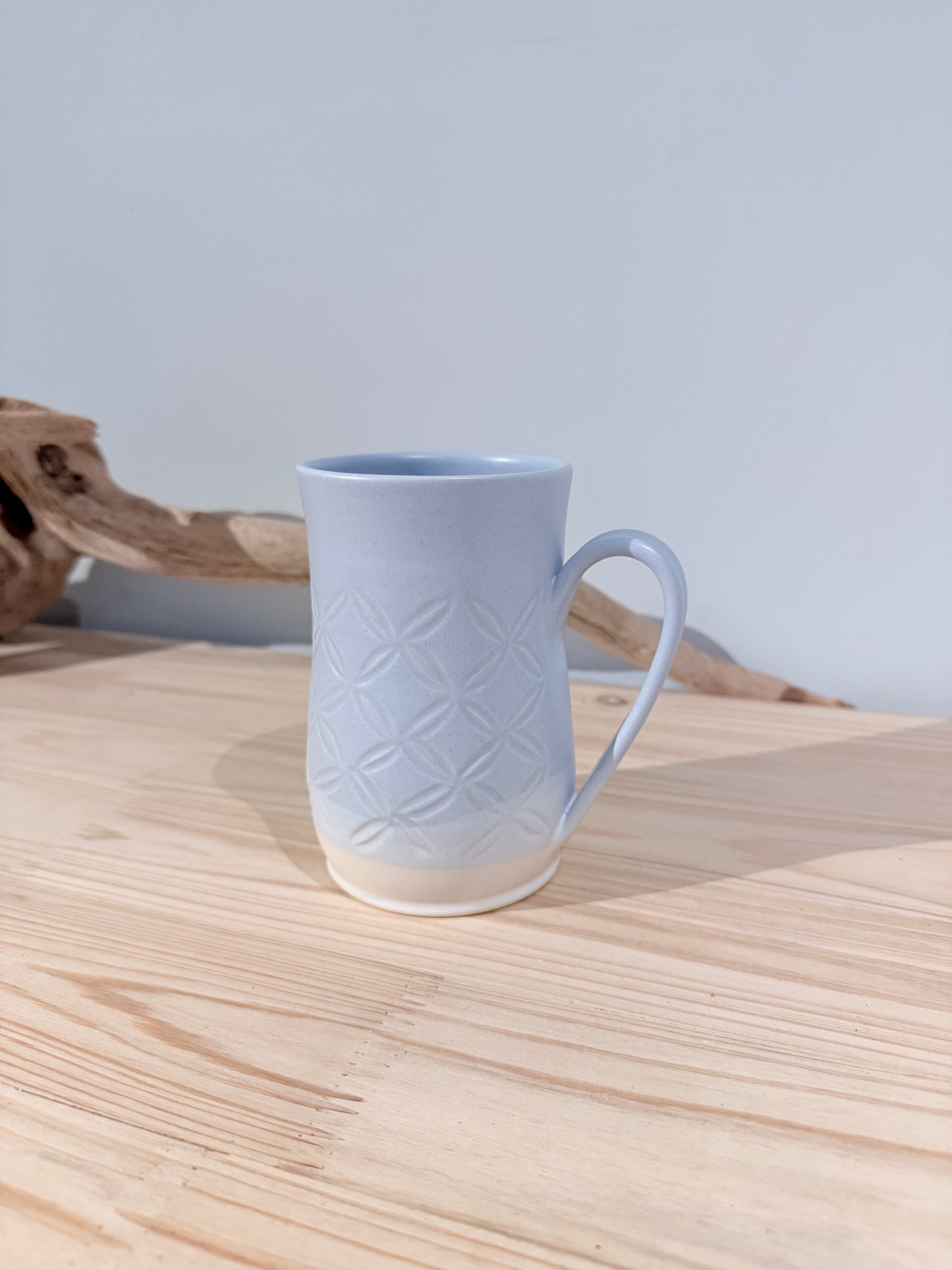 Carved Mug/ Light blue/ Shippo
