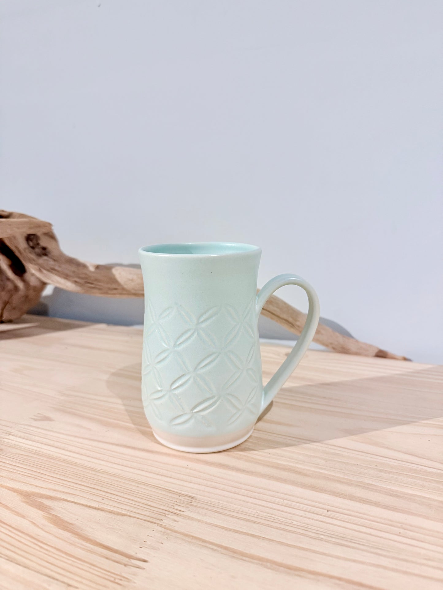 Carved Mug/ Light green/ Shippo