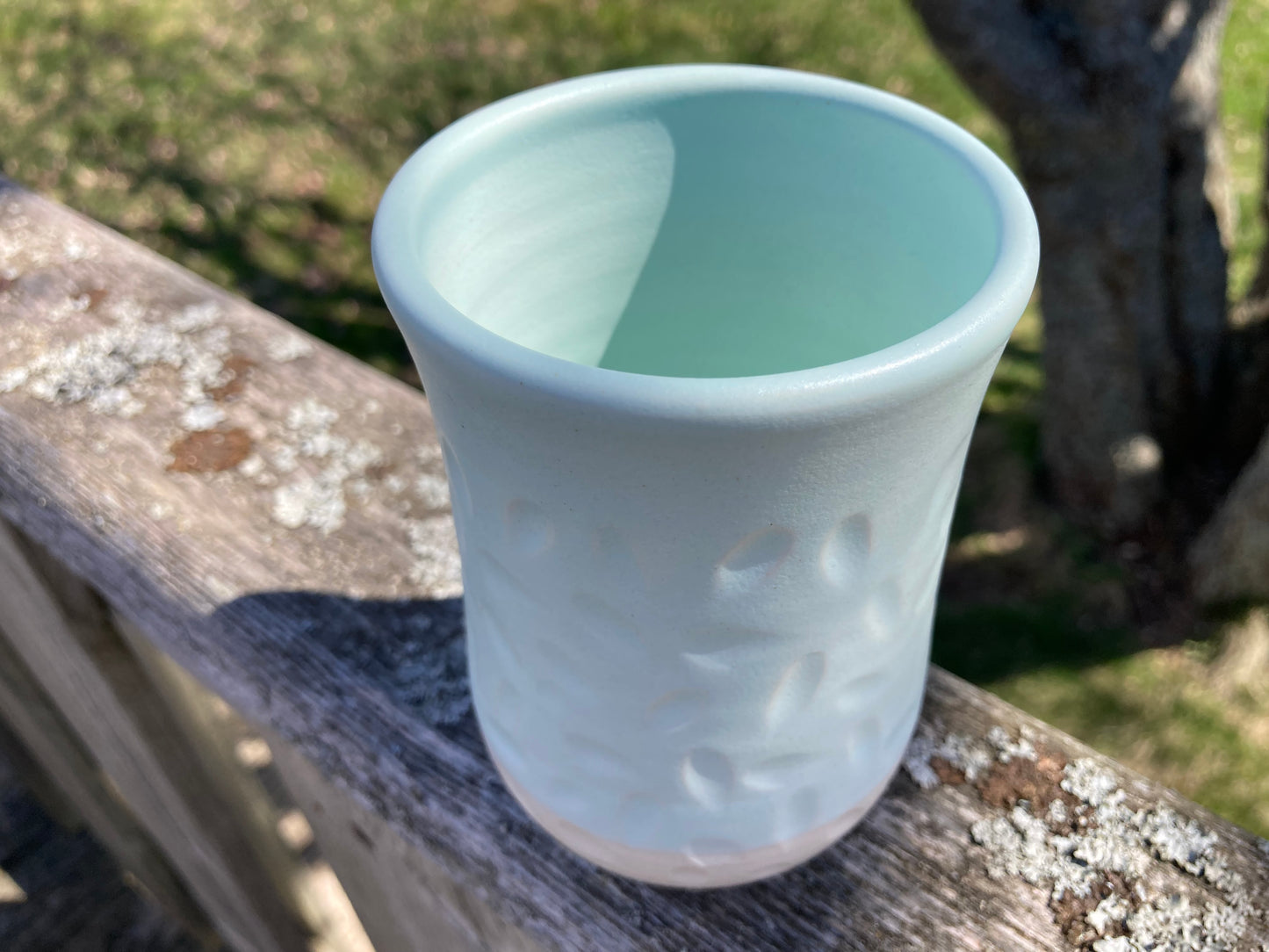 Carved Cup Aqua