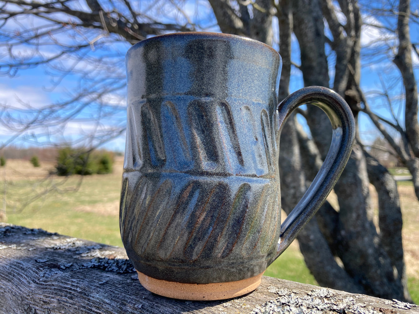 Carved Mug Blue