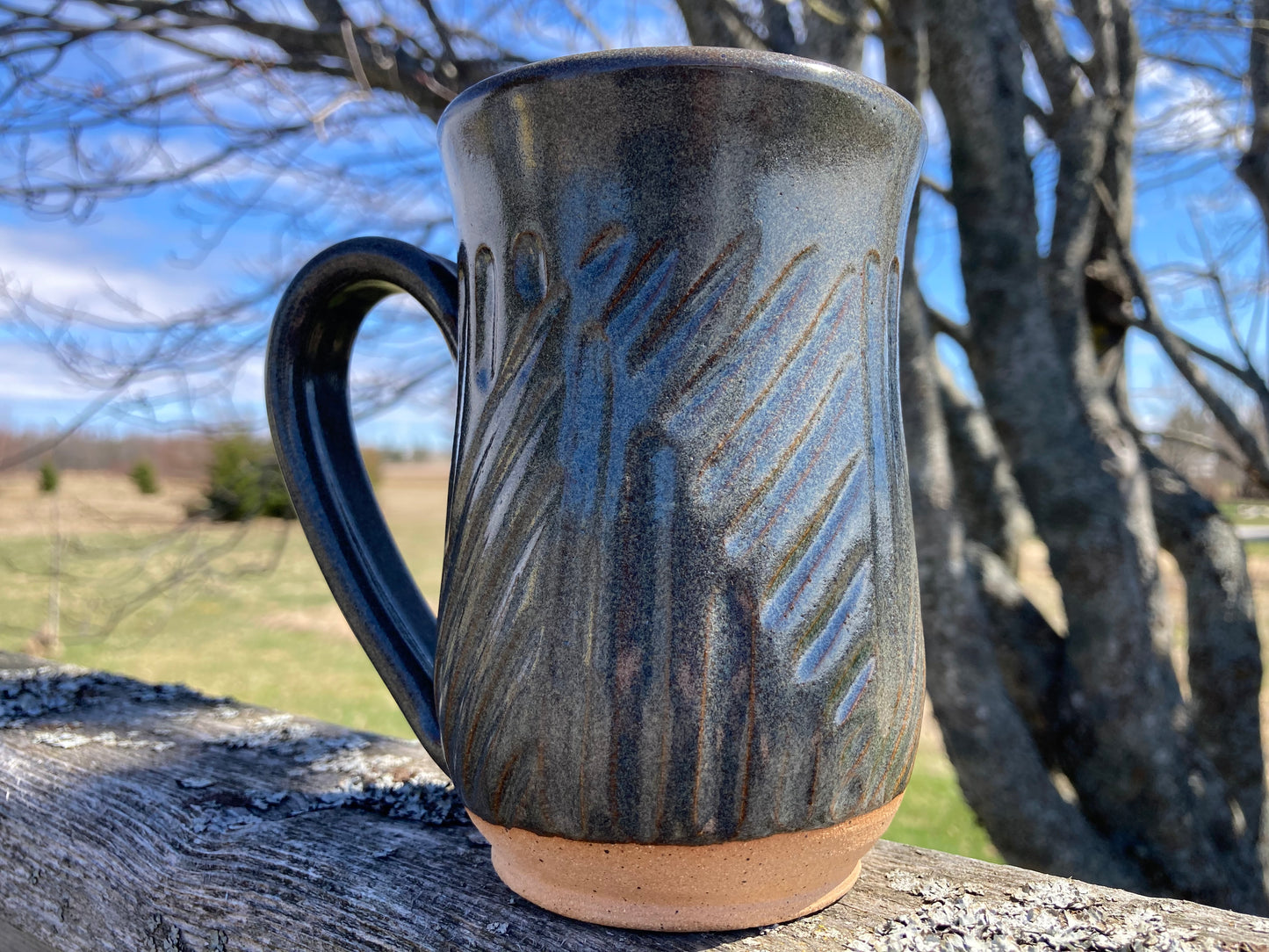 Carved Mug Blue