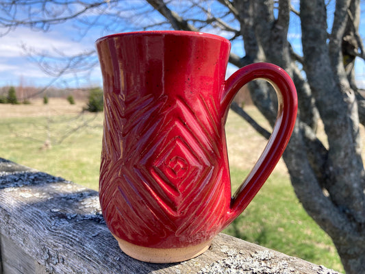 Carved Mug / Red