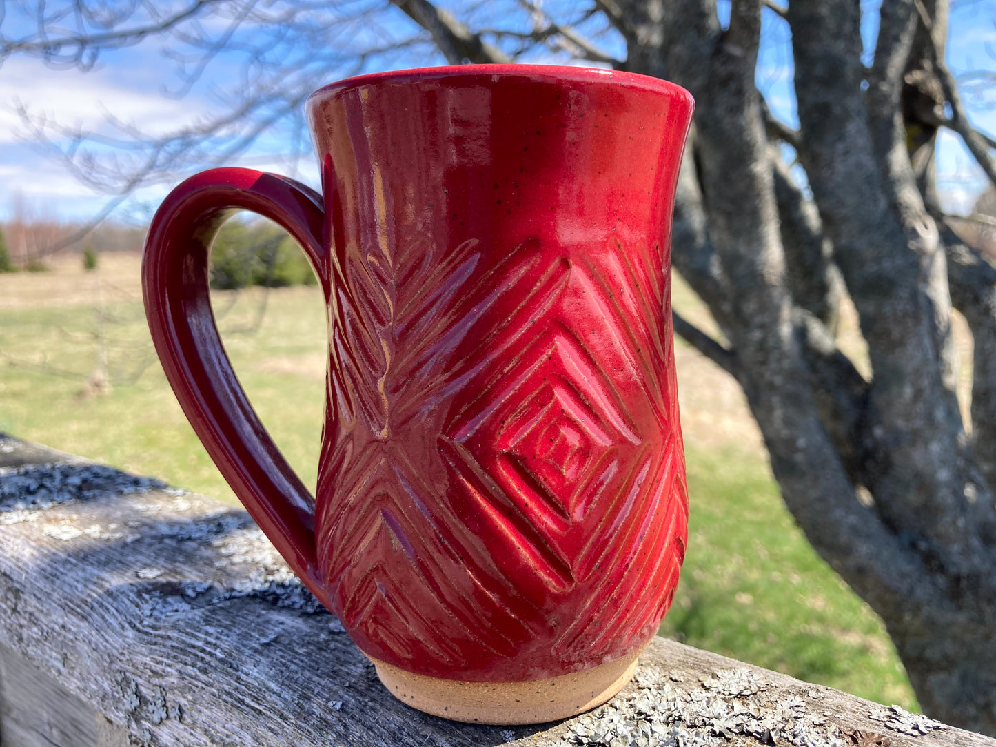 Carved Mug / Red