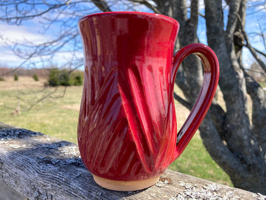 Carved Mug Red