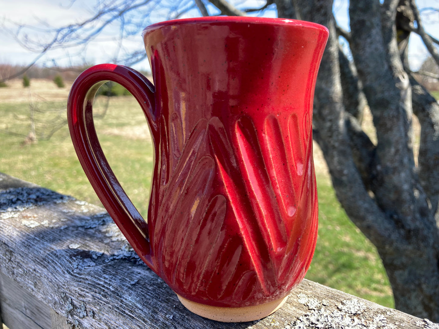 Carved Mug Red